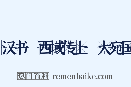 汉书·西域传上·大宛国是什么意思的图片